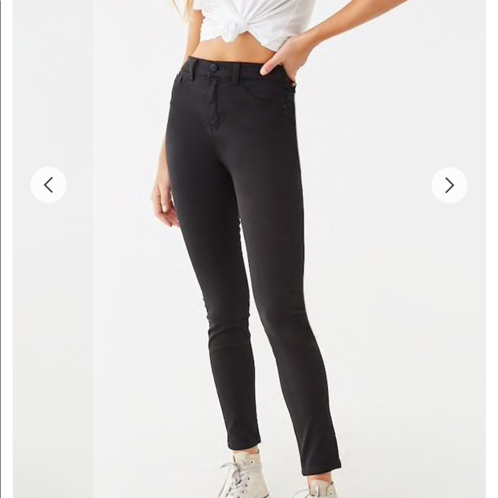 Black High Rise Skinny Jeggings